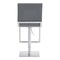 Armen Living Victory Contemporary Swivel Barstool in Brushed Stainless Steel and Gray Faux Leather LCVCSWBABSGR - alternate 5